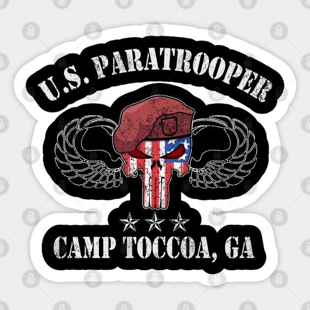 Vintage WWII US Paratrooper Camp Toccoa PT Gear Sticker by floridadori